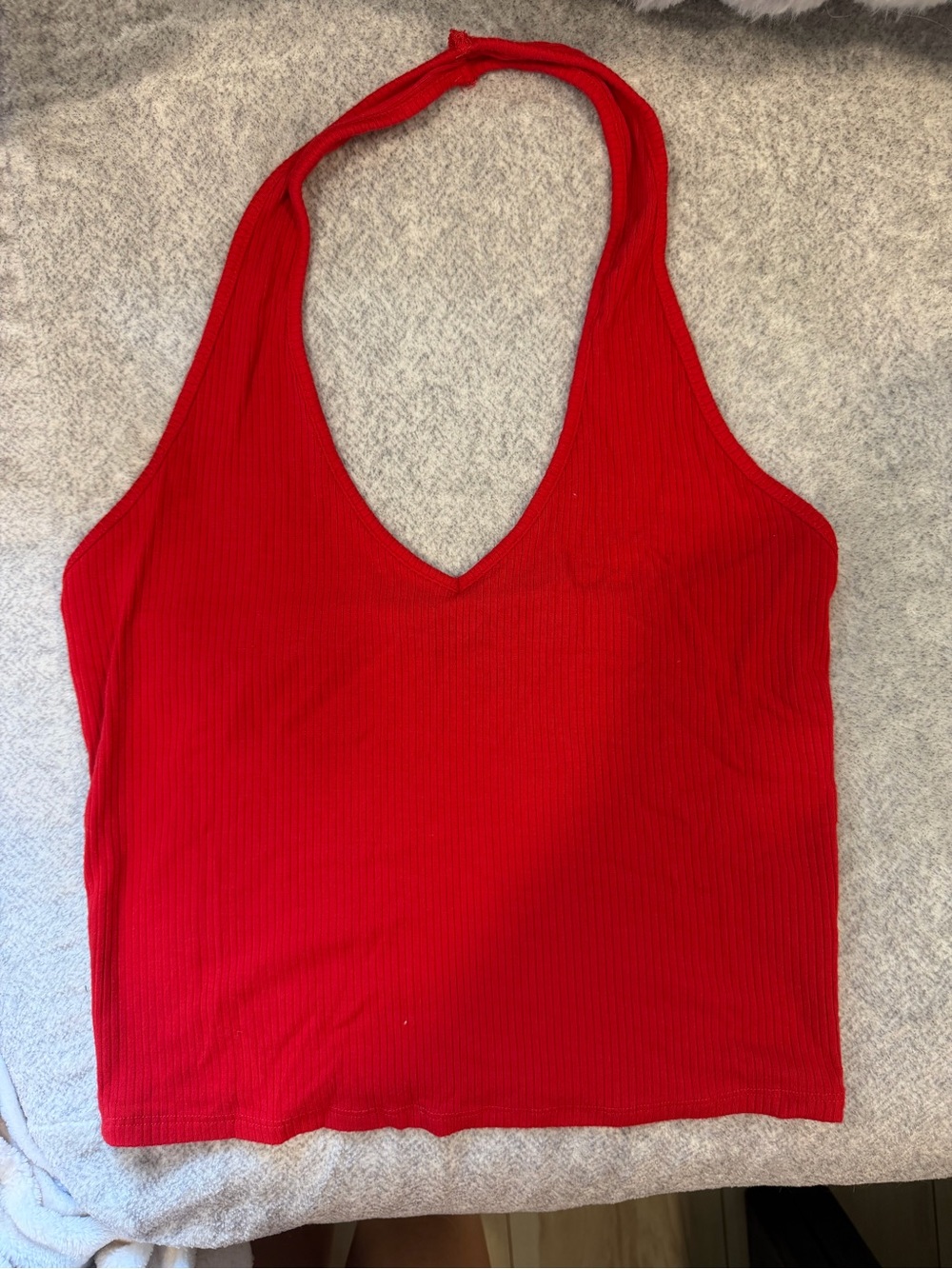 Garage Red Ribbed Halter Camisole